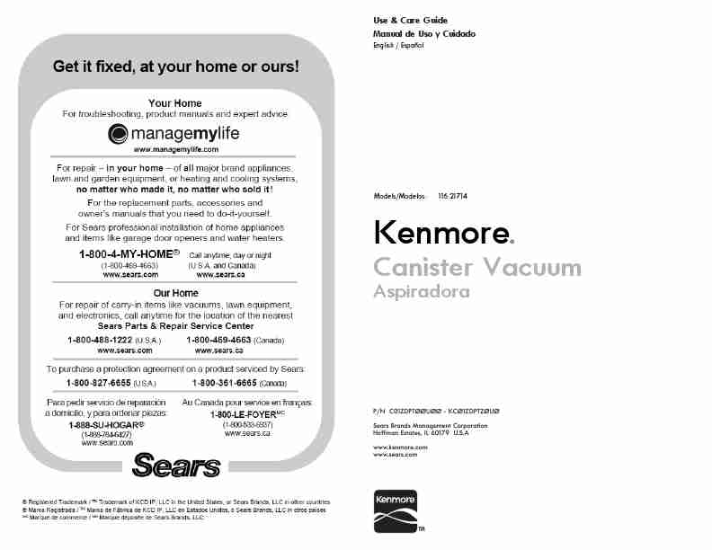 Kenmore Vacuum Cleaner 116_21714-page_pdf